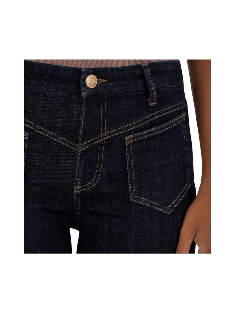 KUT FROM THE KLOTH charlotte high-rise wide leg wide front pockets raw hem 6 - Picture 5 of 13